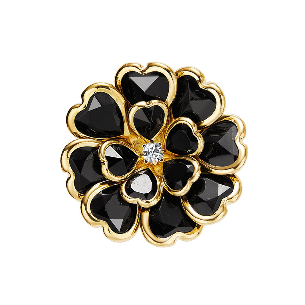 Camélia Noir – cache-bouton de manchette Coup de Fleur