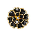 Camélia Noir – cache-bouton de manchette Coup de Fleur