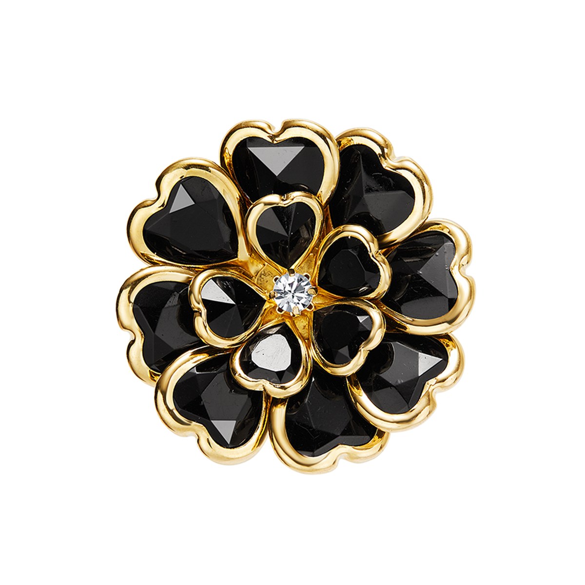 Camélia Noir – cache-bouton de manchette Coup de Fleur