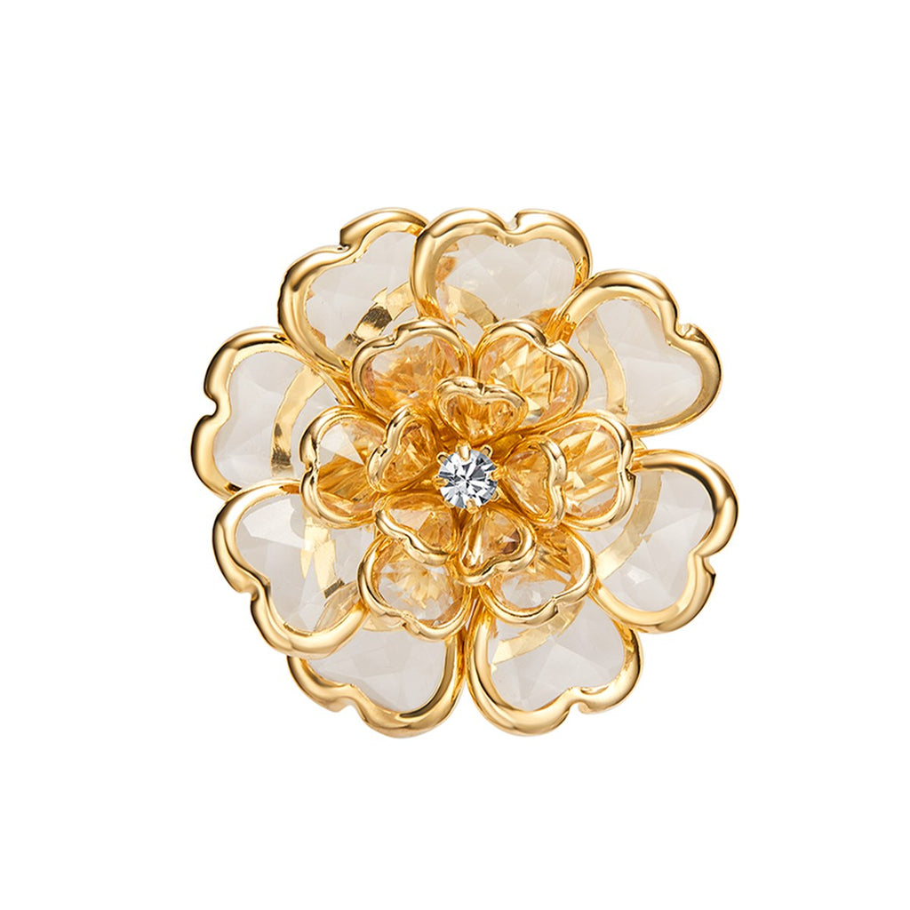 Camélia Cristal – cache-bouton de manchette Coup de Fleur