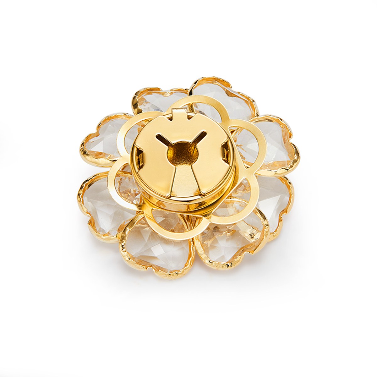 Camélia Cristal – cache-bouton de manchette Coup de Fleur