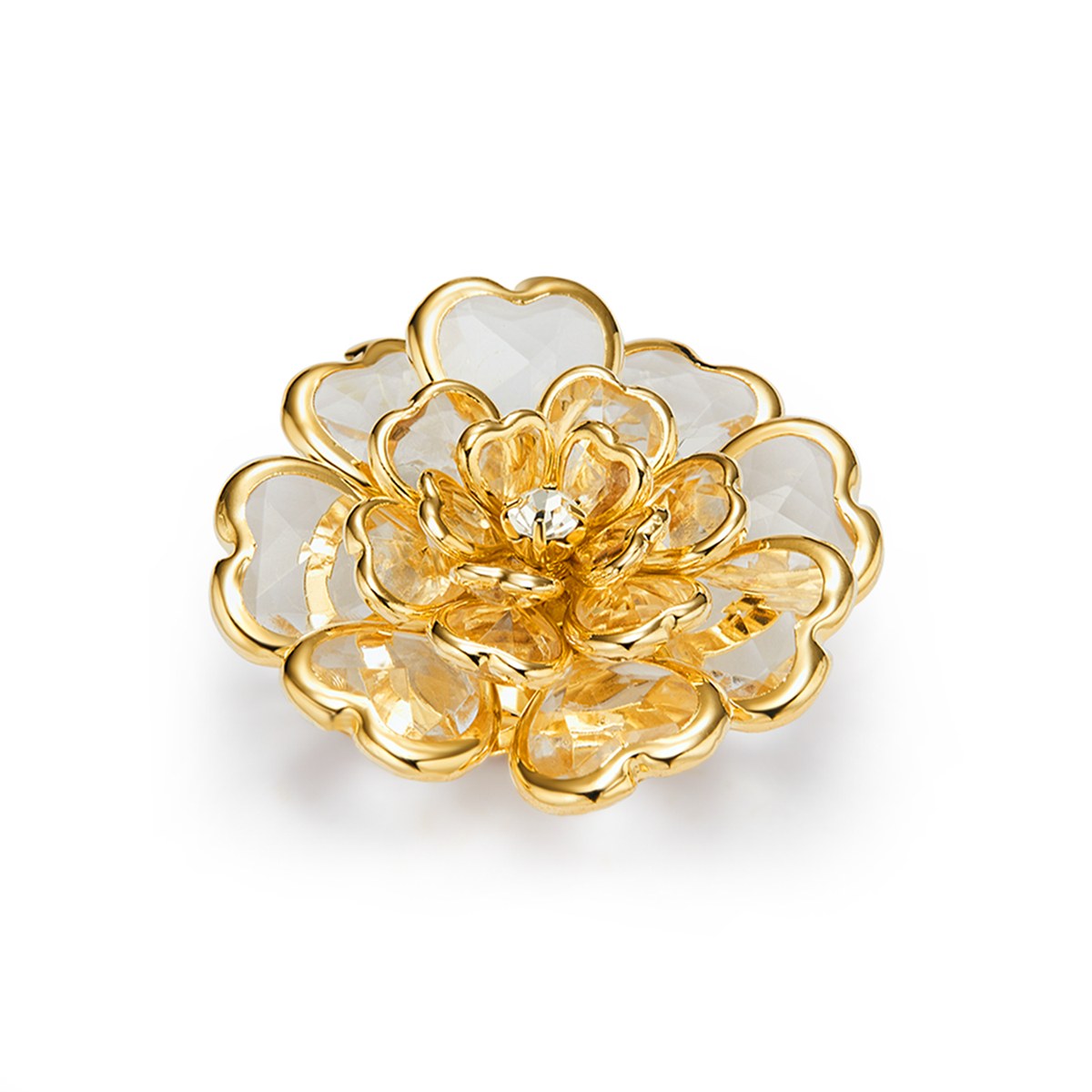 Camélia Cristal – cache-bouton de manchette Coup de Fleur