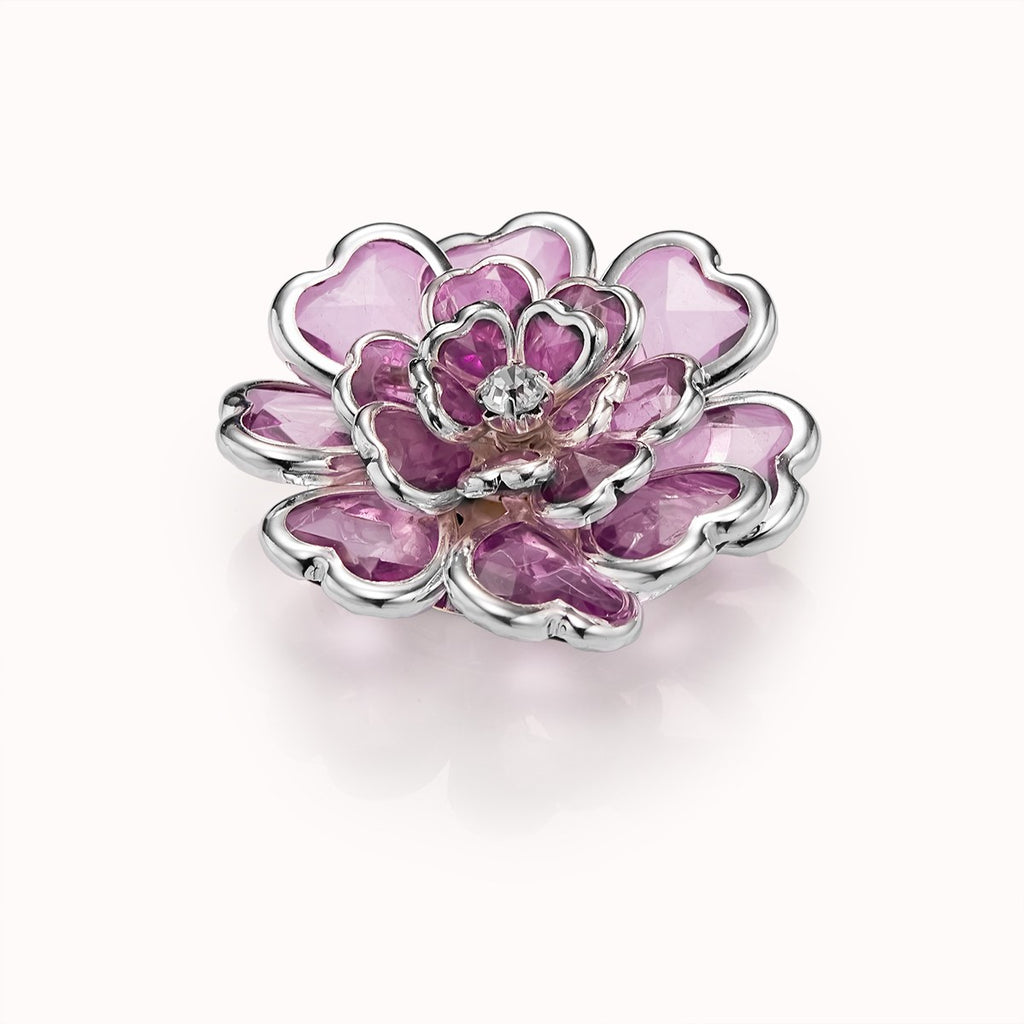 Camélia Lilas – cache-bouton de manchette Coup de Fleur