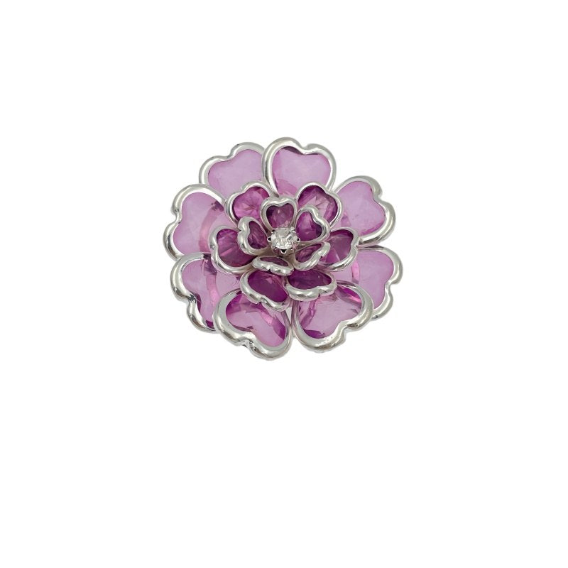 Camélia Lilas – cache-bouton de manchette Coup de Fleur