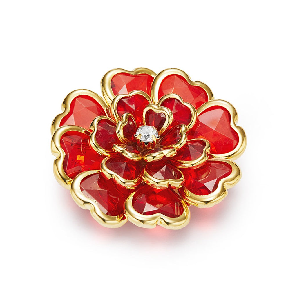 Camélia Rouge – cache-bouton de manchette Coup de Fleur