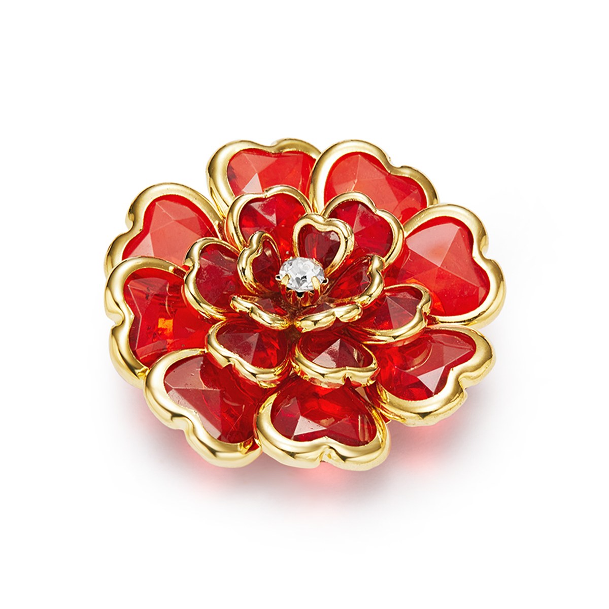 Camélia Rouge – cache-bouton de manchette Coup de Fleur