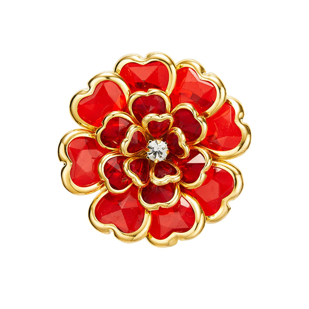 Camélia Rouge – cache-bouton de manchette Coup de Fleur
