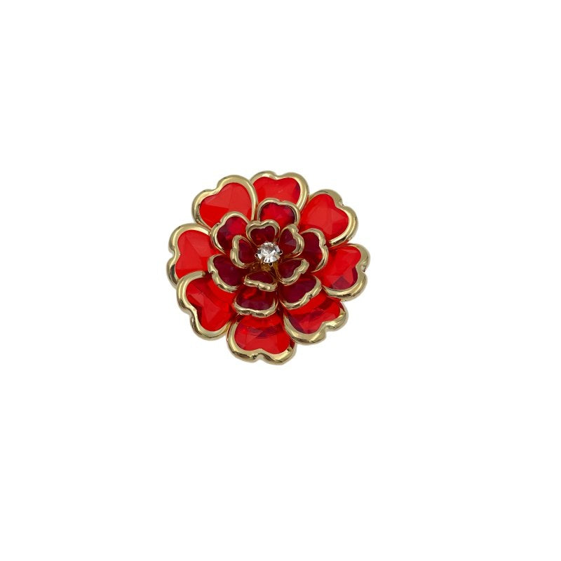 Camélia Rouge – cache-bouton de manchette Coup de Fleur