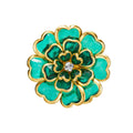 Émeraude Élégante – cache-bouton de manchette Coup de Fleur