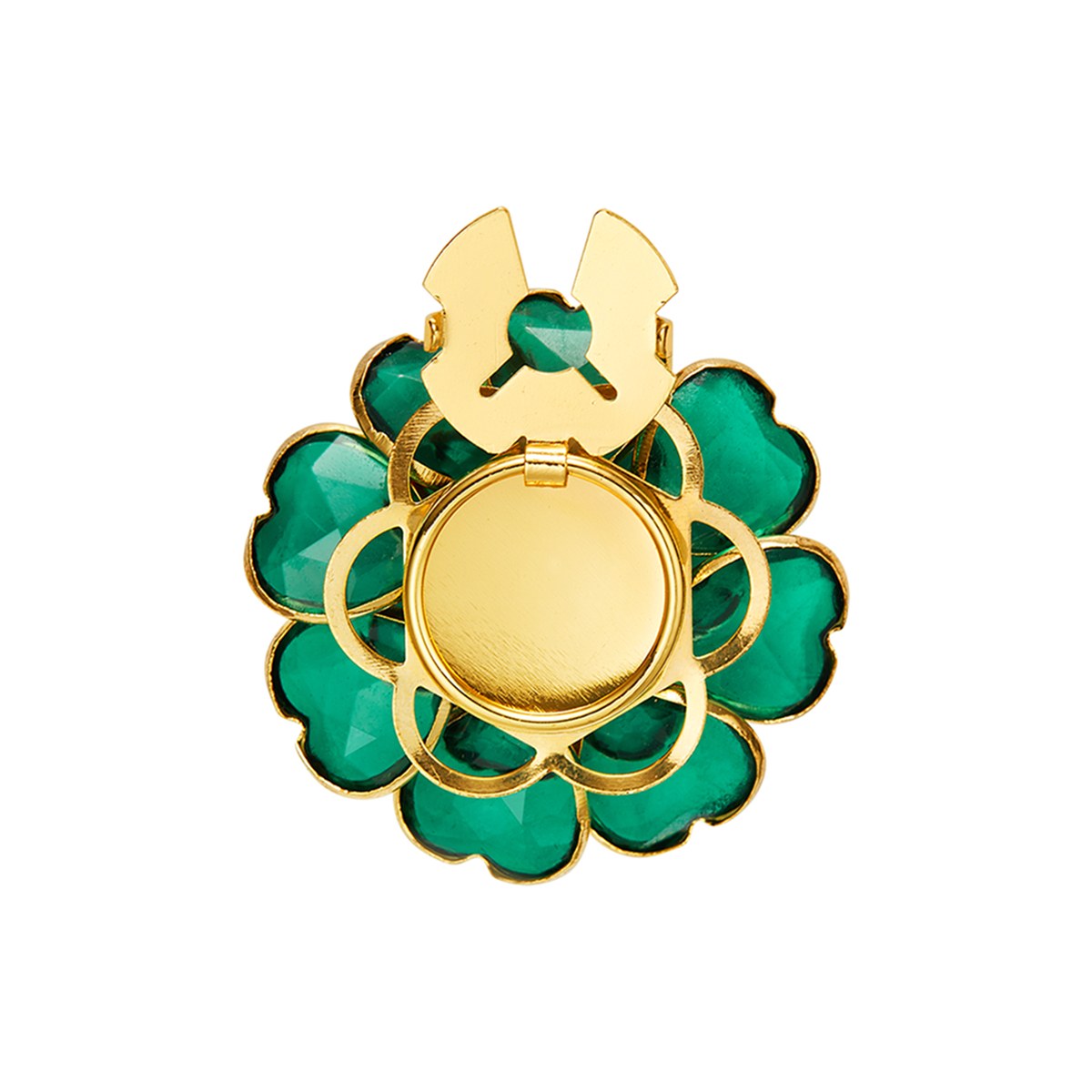 Émeraude Élégante – cache-bouton de manchette Coup de Fleur