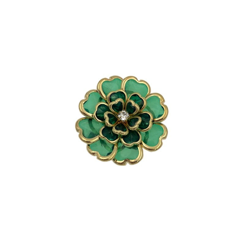 Émeraude Élégante – cache-bouton de manchette Coup de Fleur