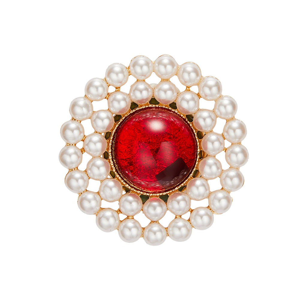 Médaillon Rouge – cache-bouton de manchette Coup de Fleur