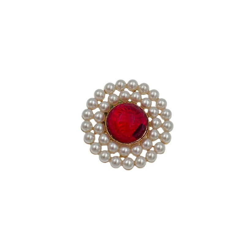 Médaillon Rouge – cache-bouton de manchette Coup de Fleur