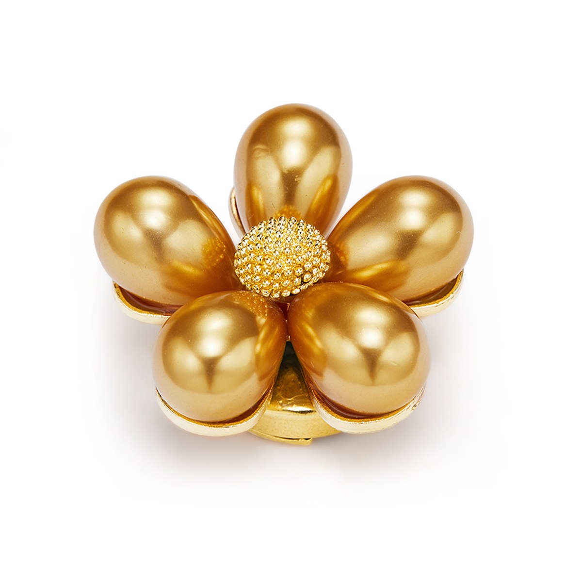 Perle Dorée – cache-bouton de manchette Coup de Fleur